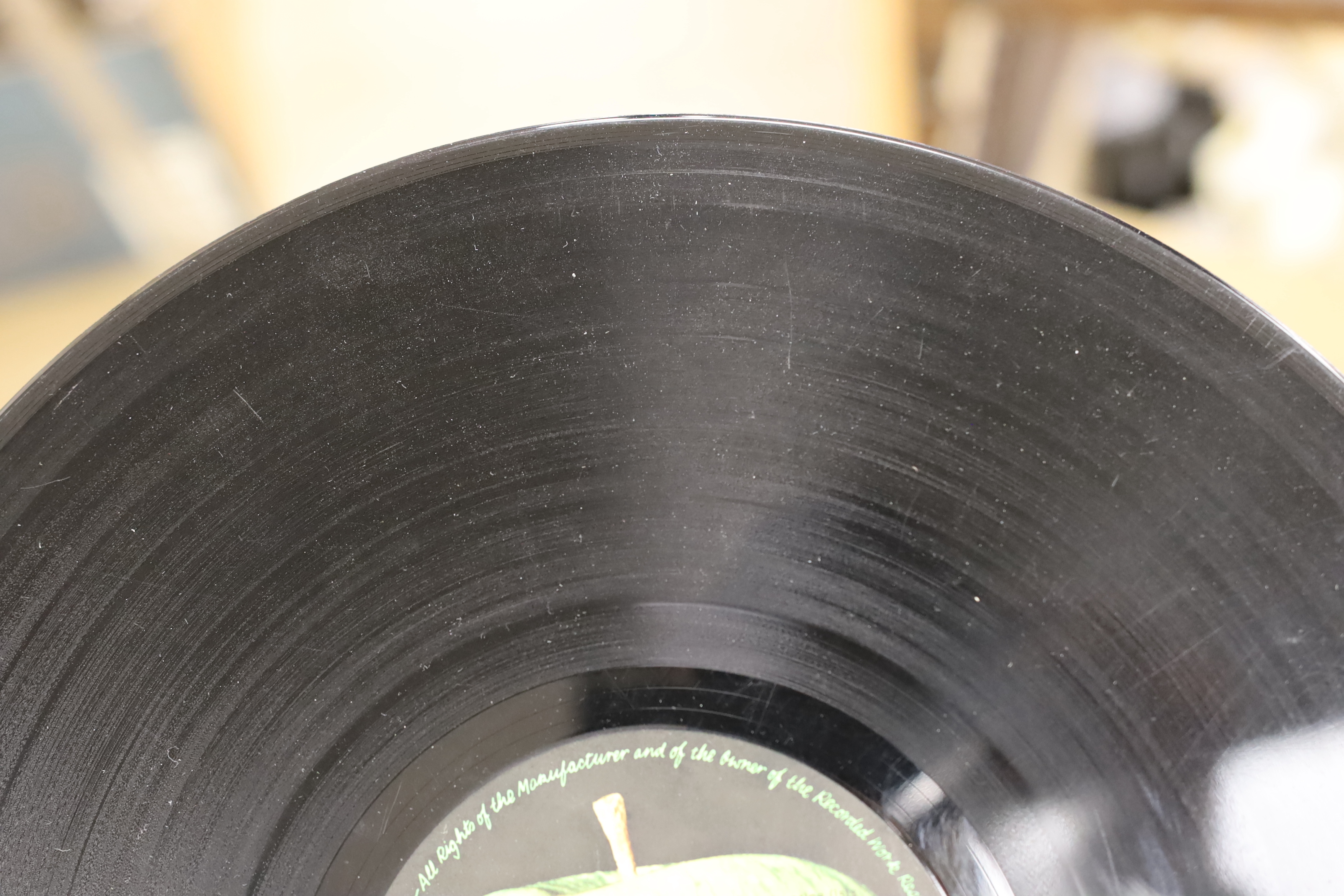 The Beatles; The White Album, top opening cover numbered 0557785, two LPs with set of four photographs and booklet, missing inner sleeves